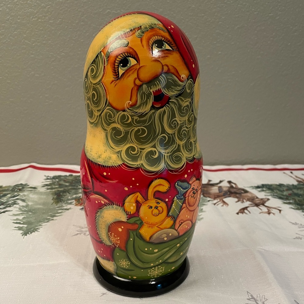 Colorful Santa Nesting Doll